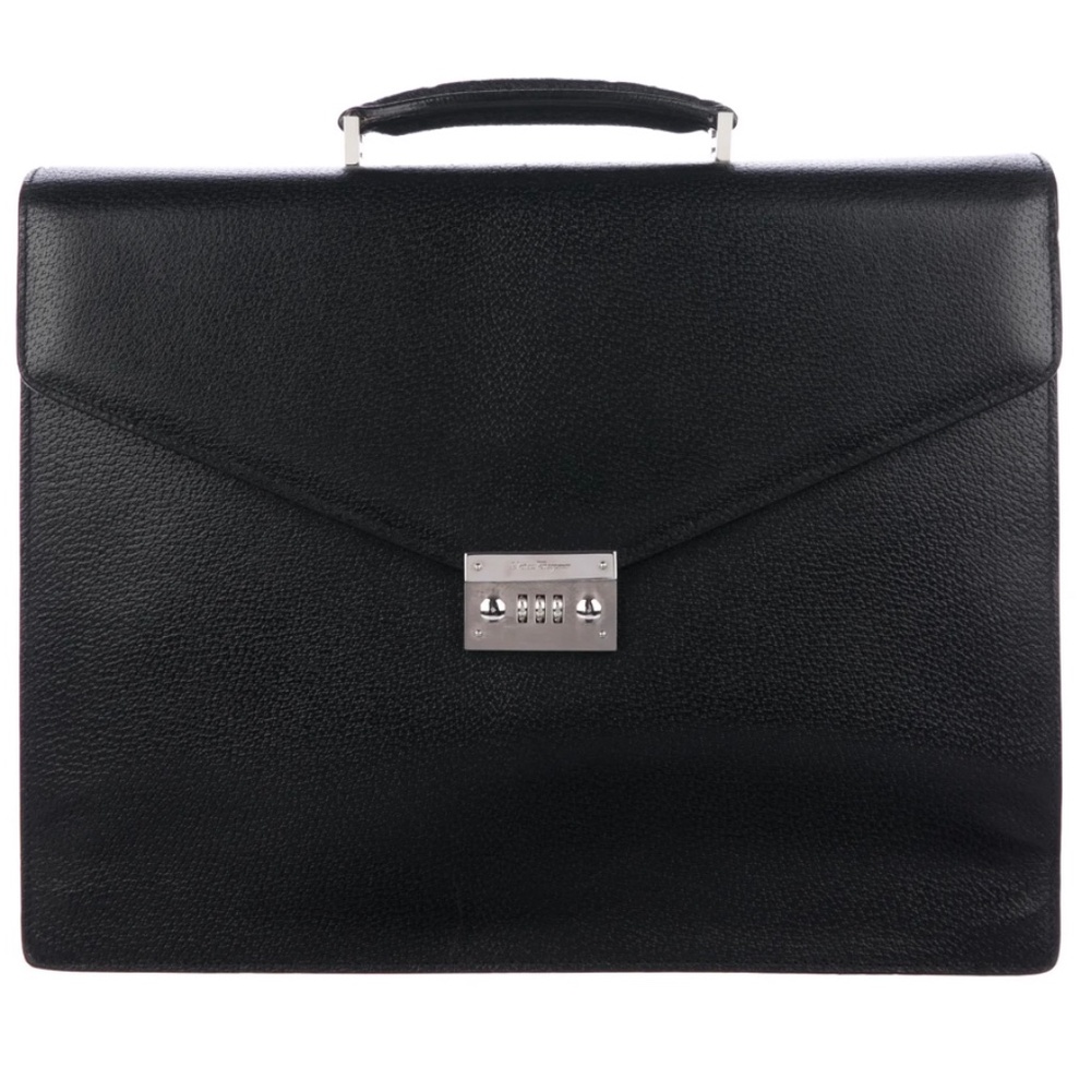 SALVATORE FERRAGAMO Grained Leather Briefcase